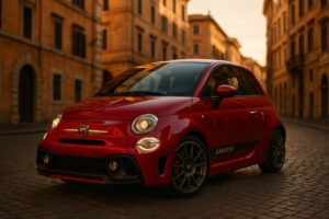 Abarth 595 usato in noleggio a lungo termine su strada italiana a Roma