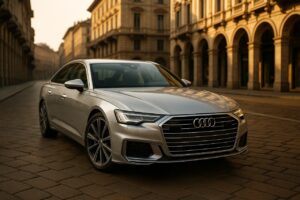 Audi A6 usata in noleggio a lungo termine su strada italiana, berlina premium seminuova NLT