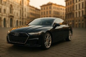 Audi A7 Sportback usata in noleggio a lungo termine parcheggiata in una città italiana