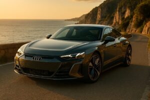 Audi e-tron GT usata in noleggio a lungo termine su strada italiana, guida tecnica NLT