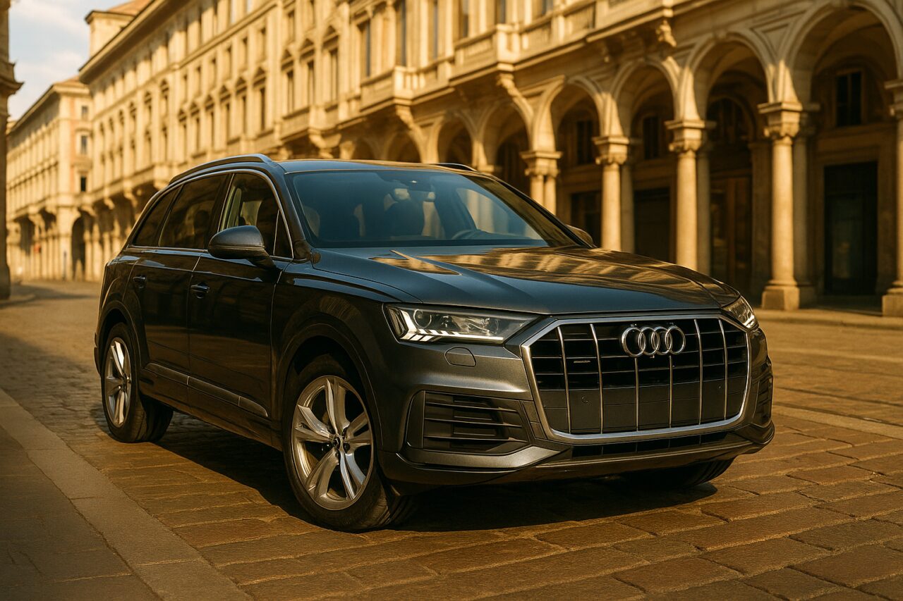 Audi Q7 usato in noleggio a lungo termine parcheggiato in una città italiana