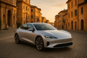Auto elettrica usata in noleggio a lungo termine su strada italiana