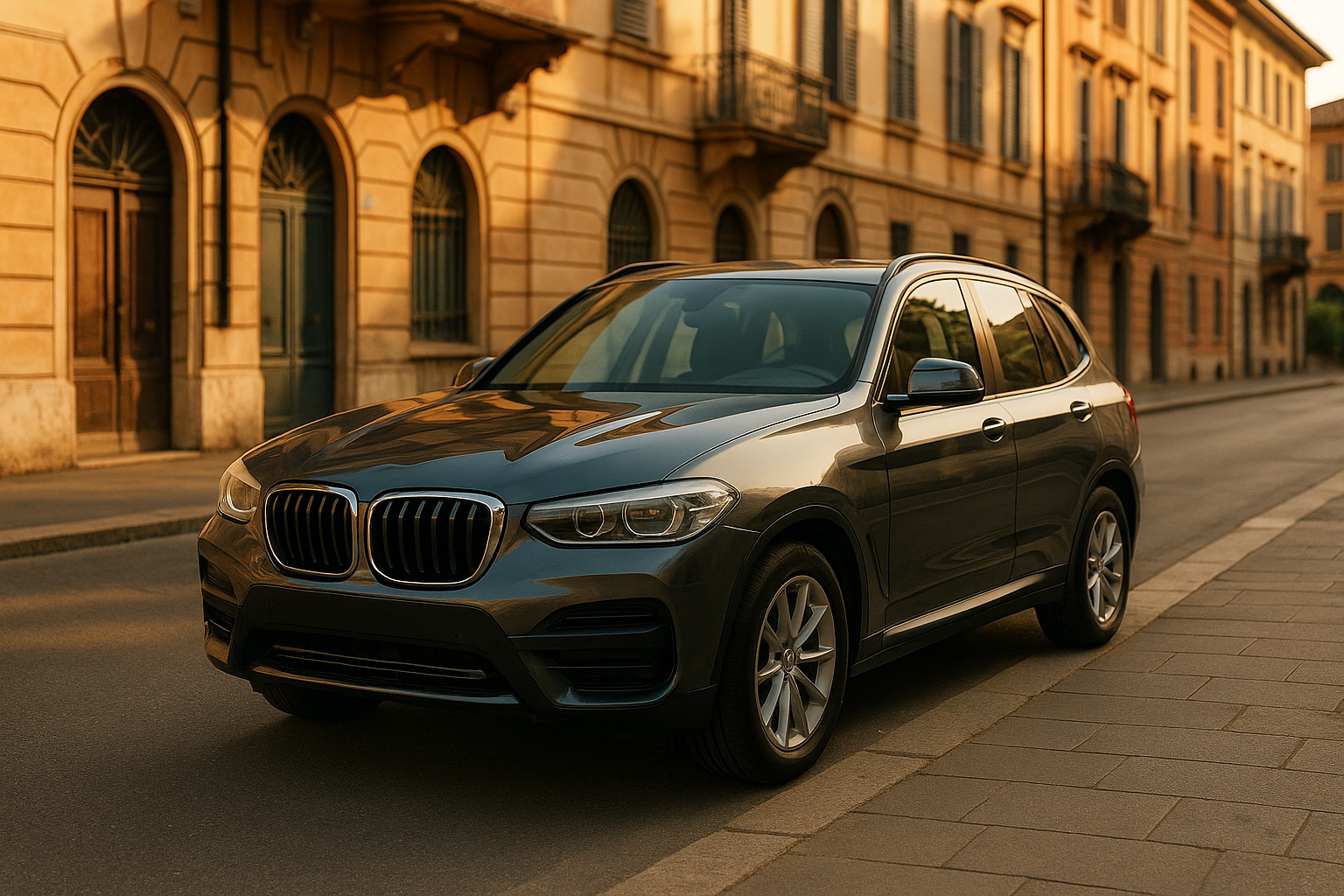 Auto usata ex noleggio a lungo termine parcheggiata in una strada italiana nel 2025