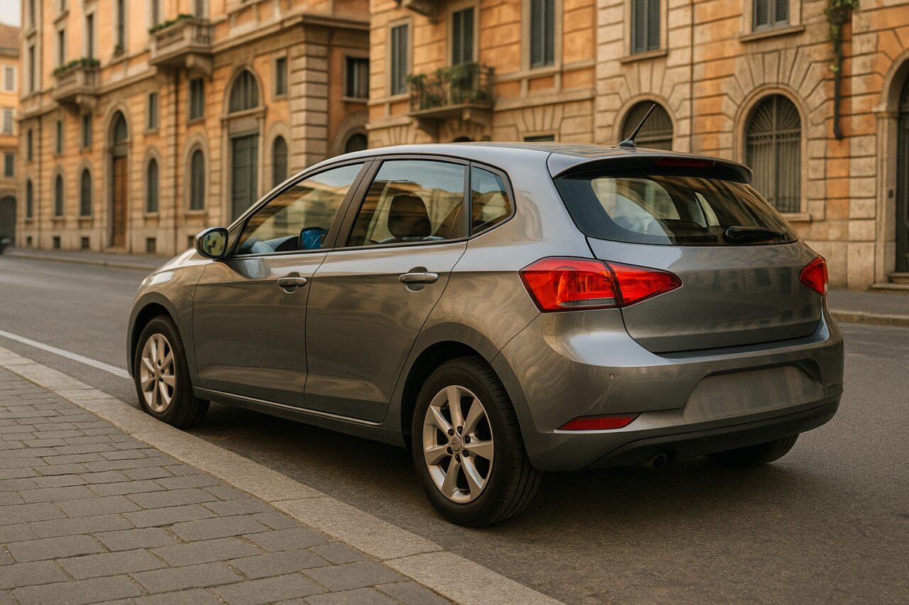 Auto usata in noleggio a lungo termine con sensori di parcheggio e Bluetooth in città italiana