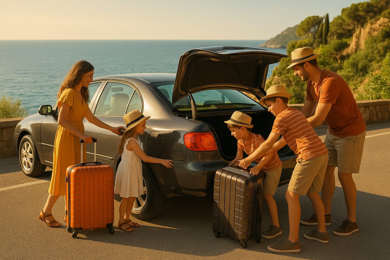 Auto usata in noleggio a lungo termine pronta per un viaggio estivo in Italia