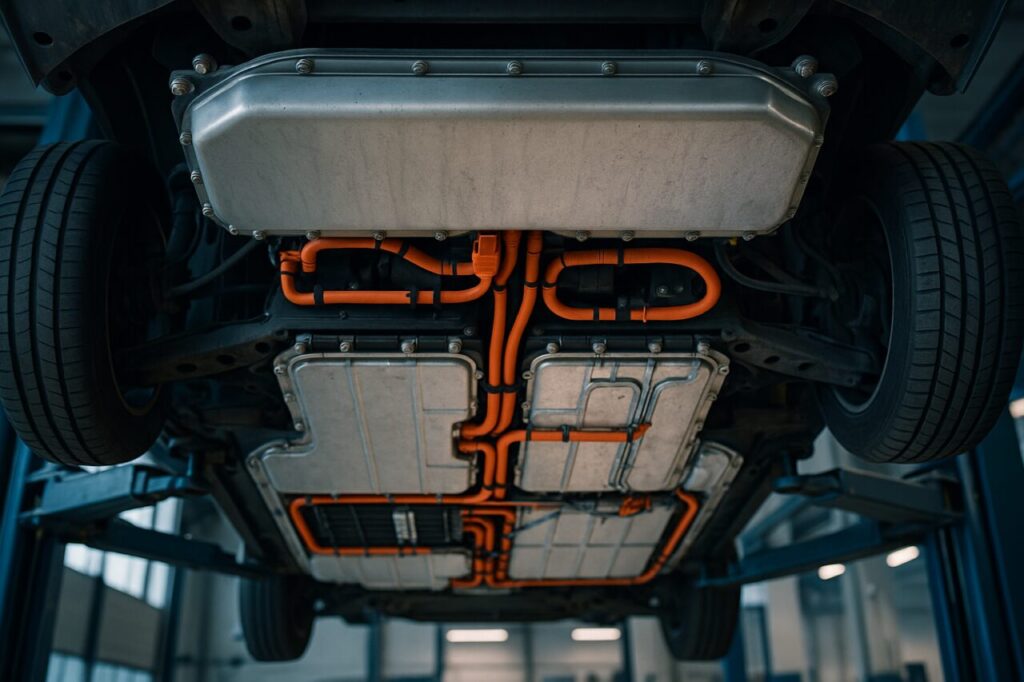 Batteria ad alto voltaggio Audi Q8 e-tron - manutenzione veicoli elettrici in noleggio lungo termine