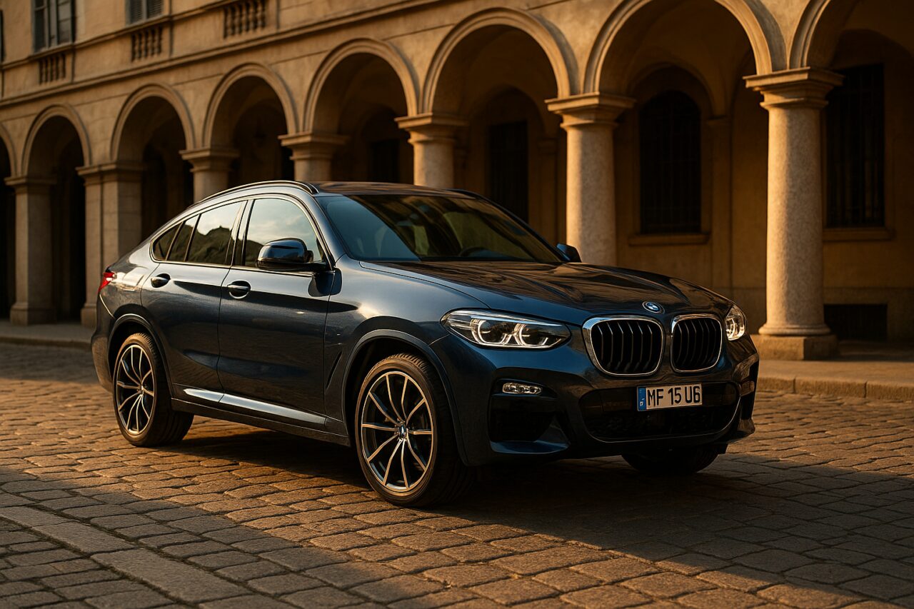 BMW X4 usato in noleggio a lungo termine su strada italiana a Milano
