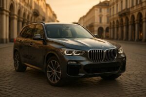 BMW X5 usata in noleggio a lungo termine su strada italiana, SUV premium km0 NLT