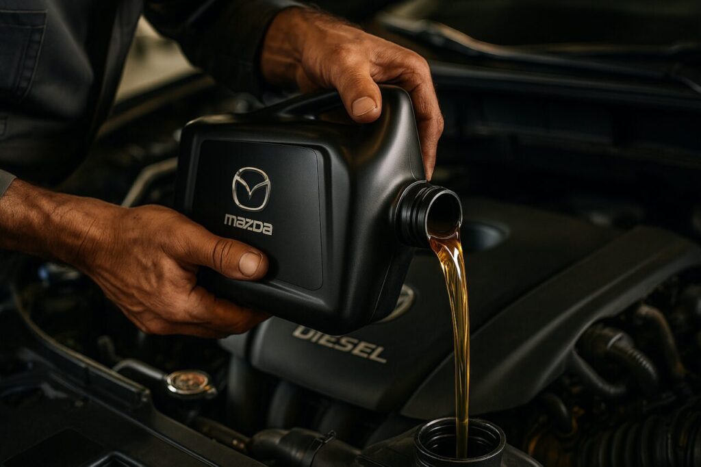 Cambio olio motore Mazda CX-5 diesel manutenzione professionale noleggio lungo termine