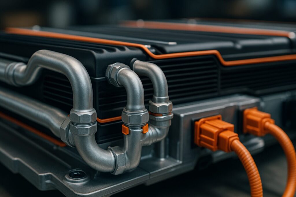 Circuito di raffreddamento batteria ad alta tensione Audi e-tron GT, guarnizioni e raccordi da ispezionare