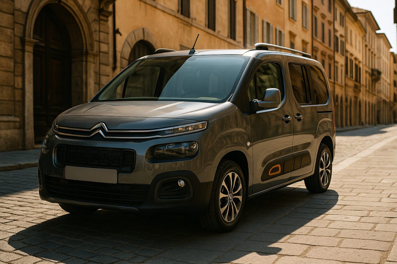 Citroën Berlingo usato in noleggio a lungo termine parcheggiato in una strada italiana