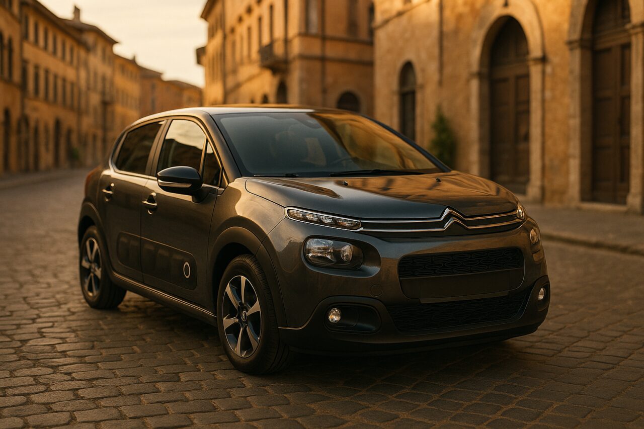 Citroën C3 usata in noleggio a lungo termine su strada italiana