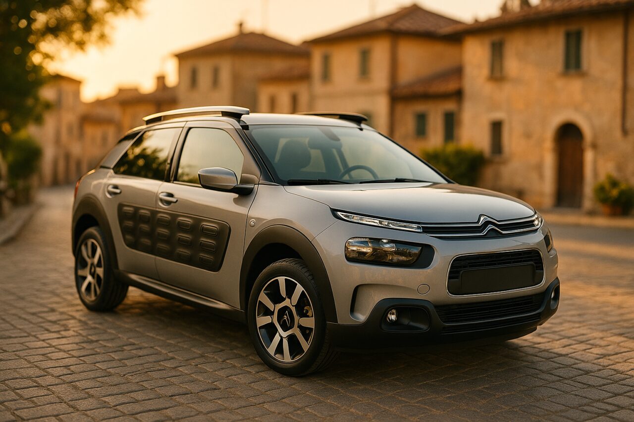 Citroën C4 Cactus usata parcheggiata in una strada italiana, noleggio a lungo termine auto usata