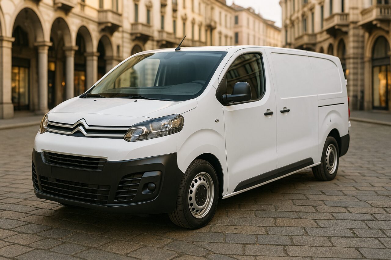 Citroën Jumpy usato in noleggio a lungo termine parcheggiato in una città italiana