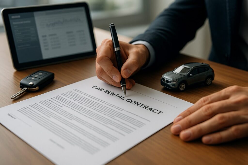 Controllo documentazione e contratto noleggio a lungo termine auto usata km0