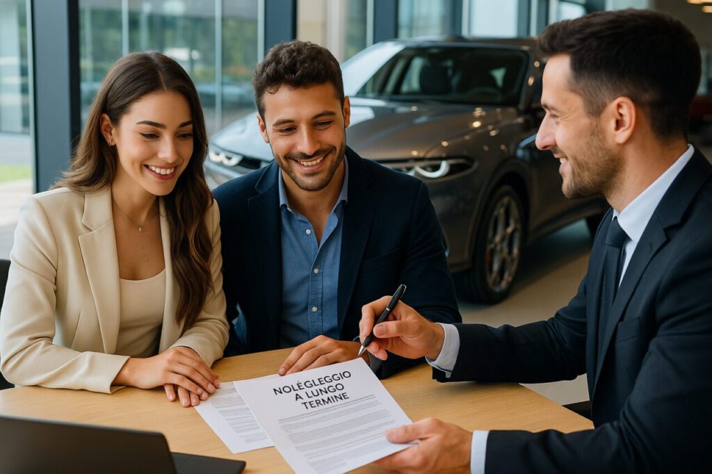 Coppia italiana firma contratto noleggio a lungo termine Alfa Romeo Tonale seminuovo