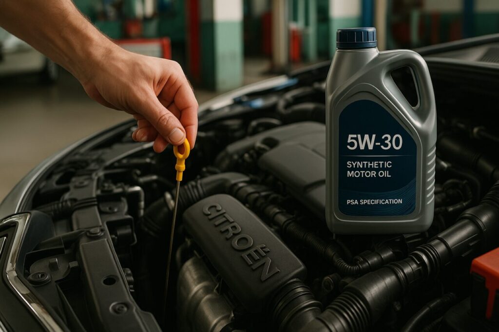 Controllo olio motore 5W-30 su Citroën C4 Picasso diesel HDi BlueHDi
