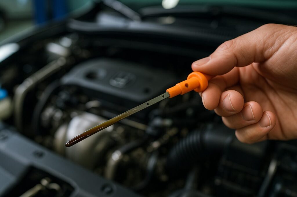 Controllo livello olio motore Honda Civic con astina dipstick