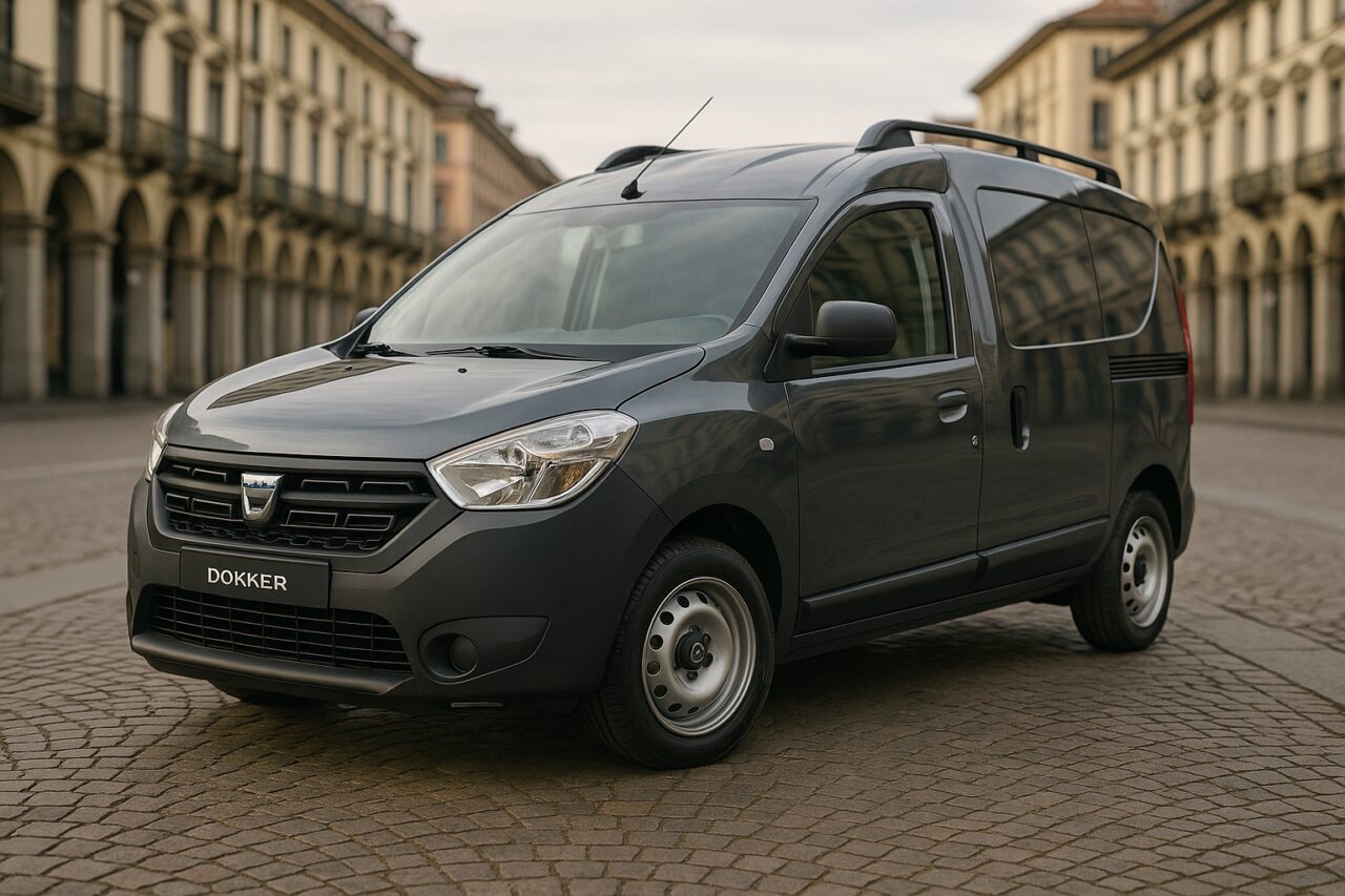 Dacia Dokker usato parcheggiato in una città italiana in noleggio a lungo termine