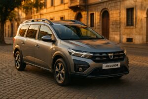 Dacia Jogger usato in noleggio a lungo termine parcheggiato su strada italiana