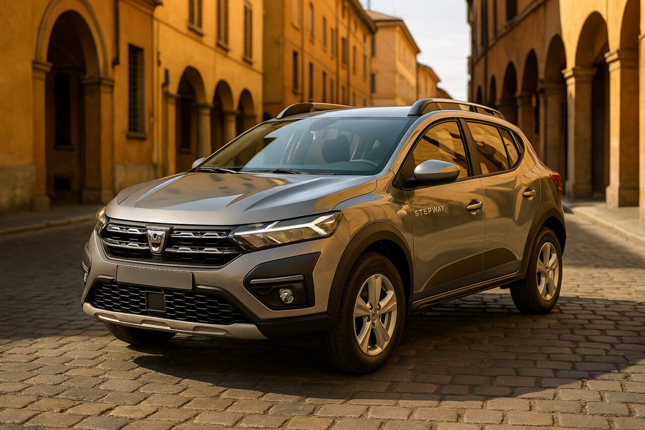 Dacia Sandero Stepway usata in noleggio a lungo termine parcheggiata in una strada italiana