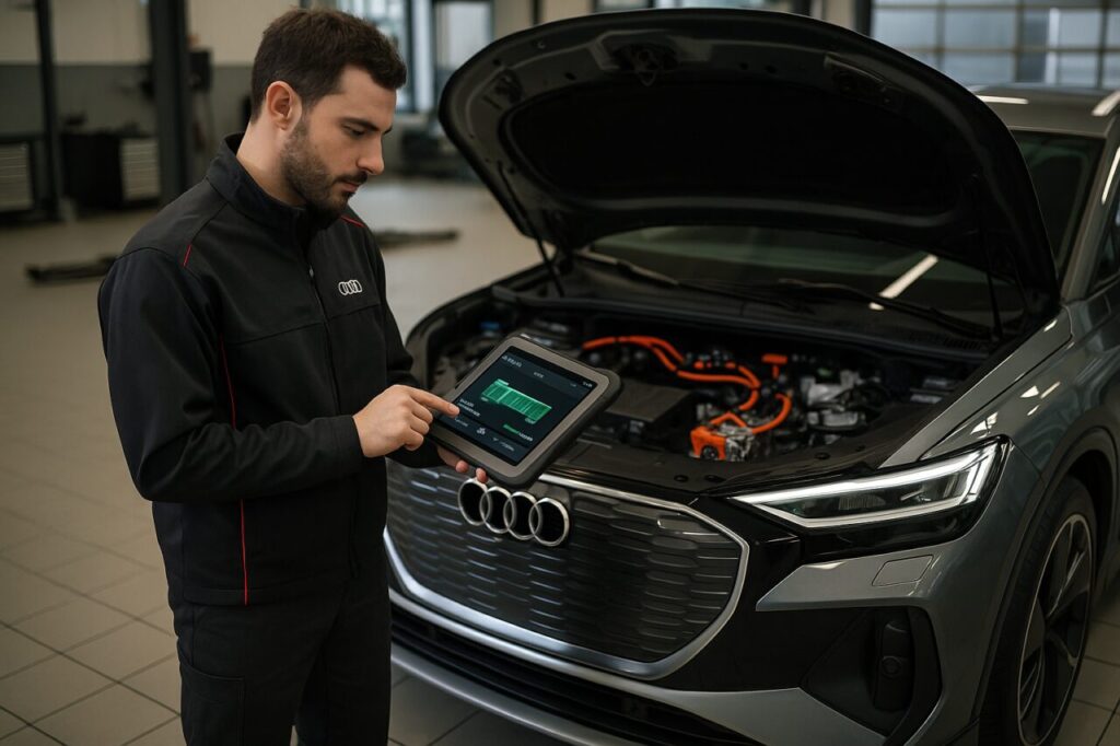 Controllo diagnostico batteria Audi Q4 e-tron in officina autorizzata italiana