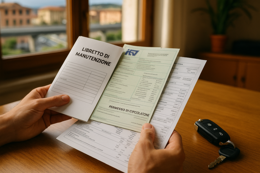 Documentazione auto usata, libretto manutenzione, certificato ITV, permesso circolazione, vendita veicolo