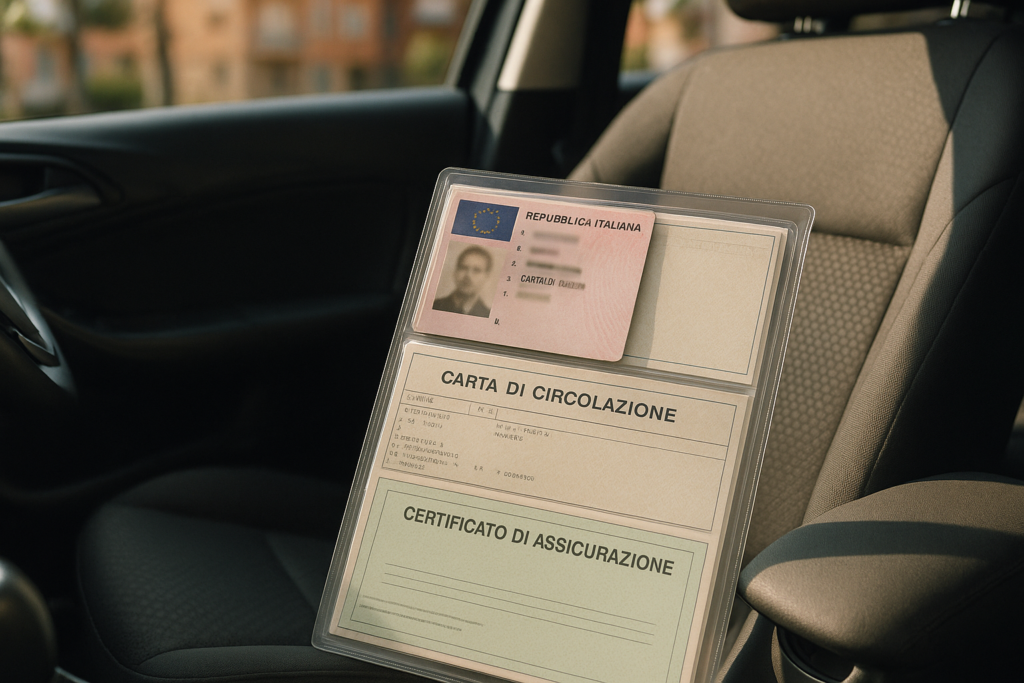 Documenti obbligatori a bordo auto in NLT: patente, libretto e assicurazione