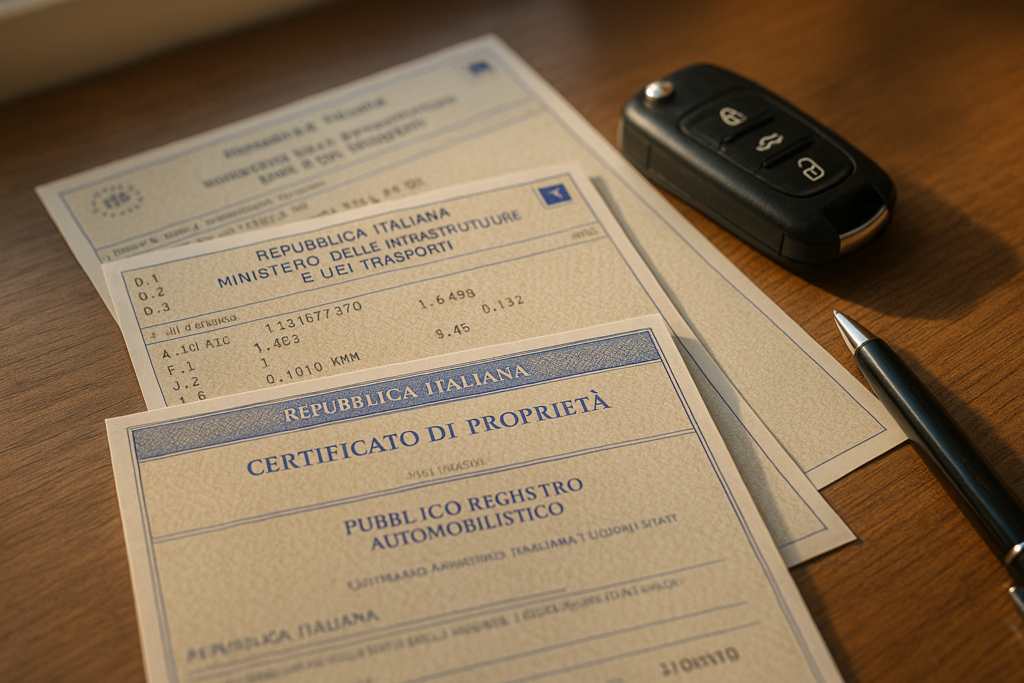 Documenti PRA e libretto di circolazione per verifica riserva di proprietà su auto usata in Italia