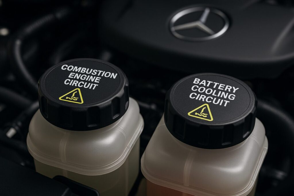 Doppio circuito di raffreddamento Mercedes Classe C PHEV W206 motore e batteria ad alta tensione