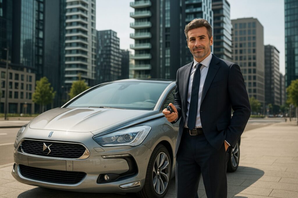 Professionista italiano con DS 5 usata in noleggio a lungo termine a Milano