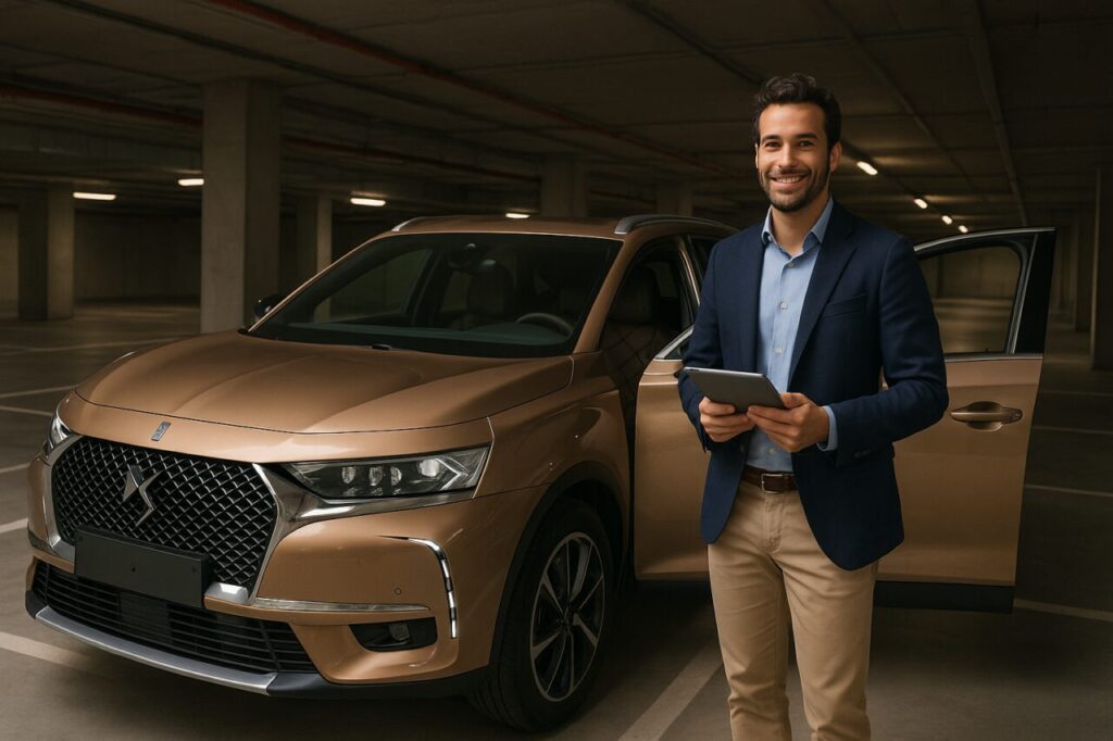 Professionista italiano con DS 7 Crossback usato in noleggio a lungo termine senza anticipo