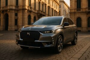 DS 7 Crossback parcheggiato in una città italiana, noleggio a lungo termine SUV premium usato