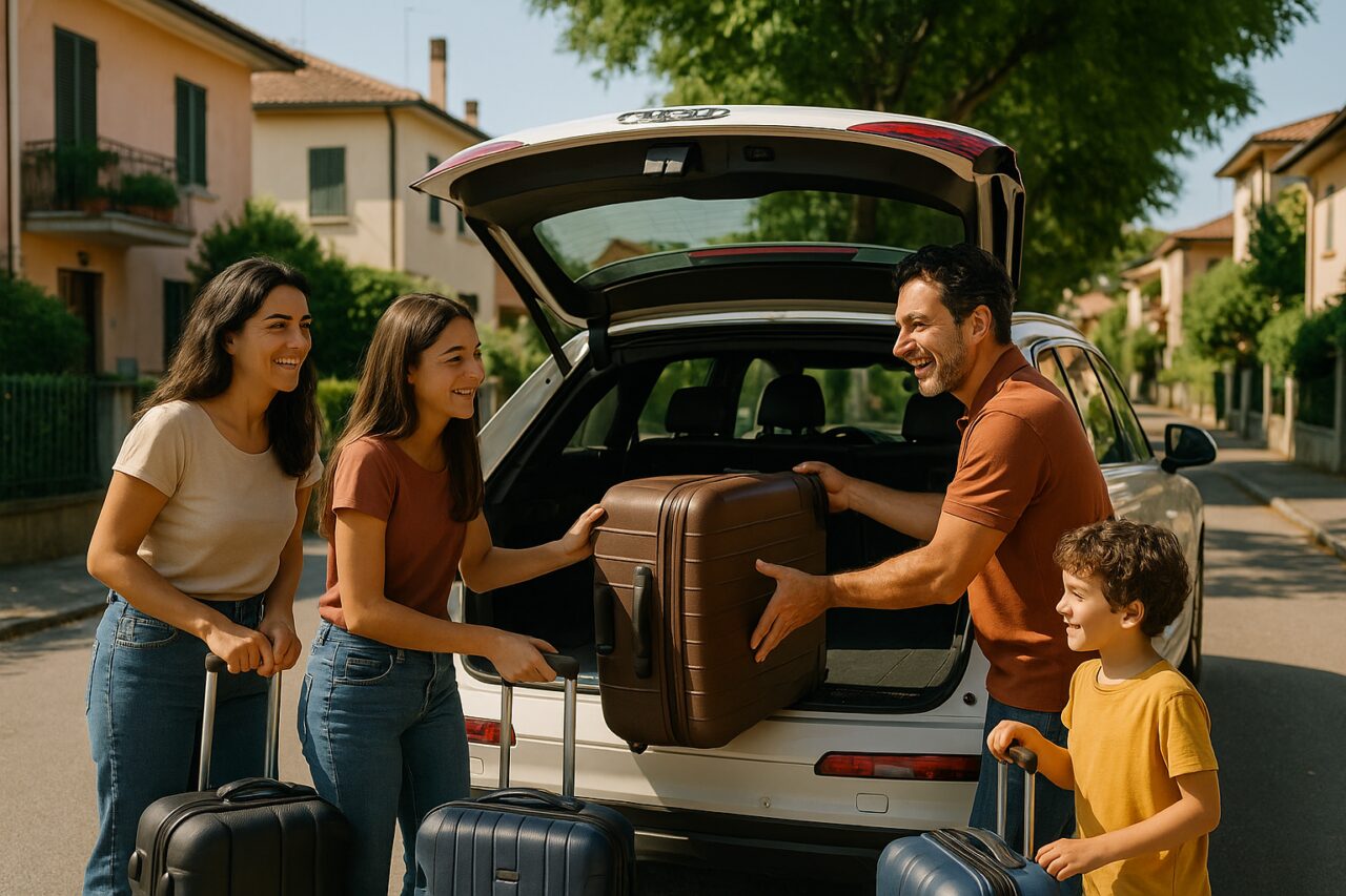 Famiglia italiana con Audi Q7 km0 in noleggio a lungo termine NLT