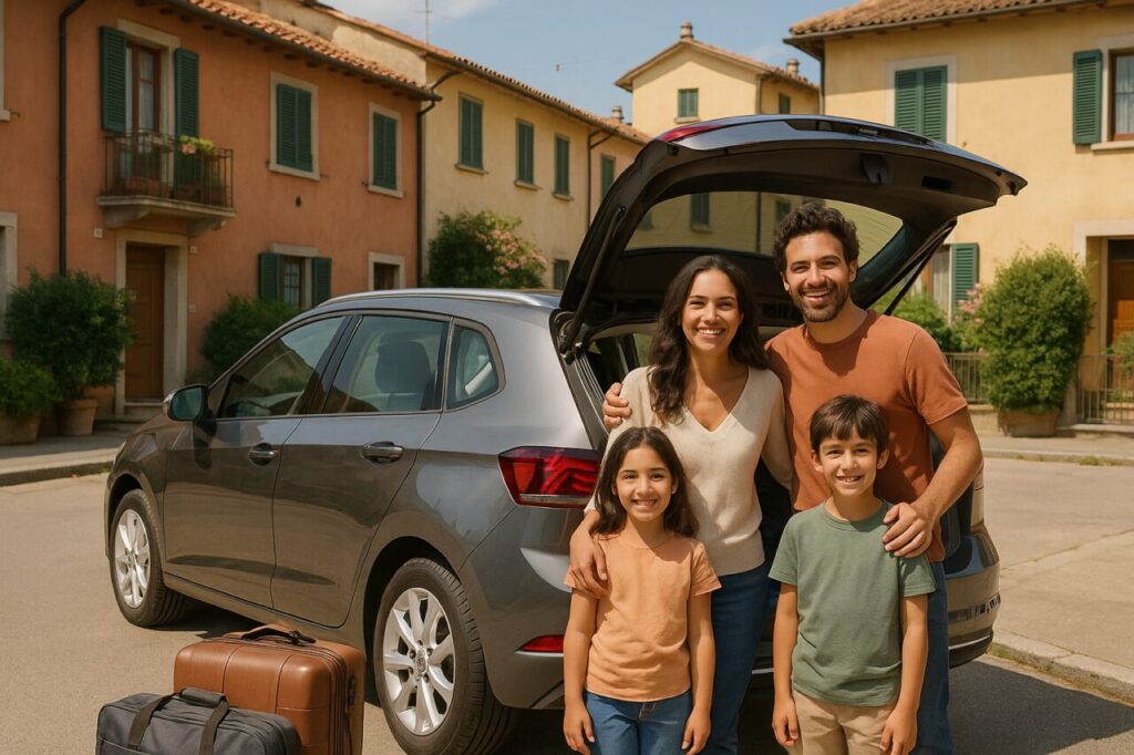Famiglia italiana con auto del segmento C in noleggio a lungo termine senza anticipo