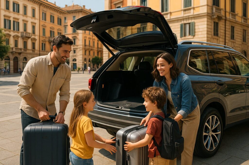 Famiglia italiana con SUV 7 posti in noleggio a lungo termine km0 senza anticipo
