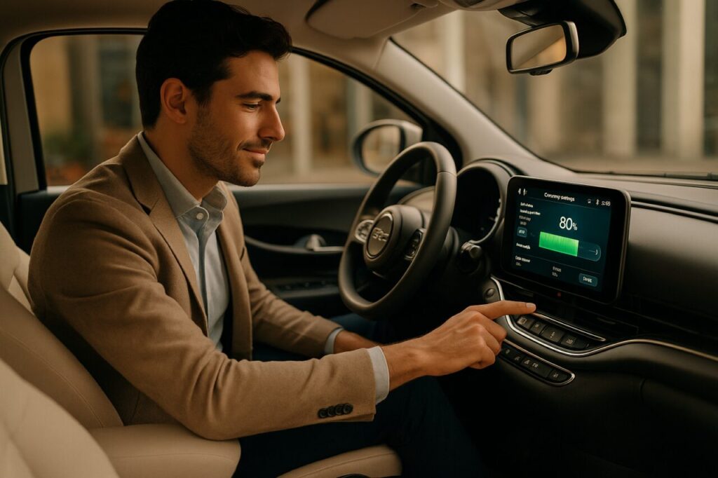Conducente imposta il limite di ricarica all'80% sulla Fiat 500 elettrica per preservare la batteria