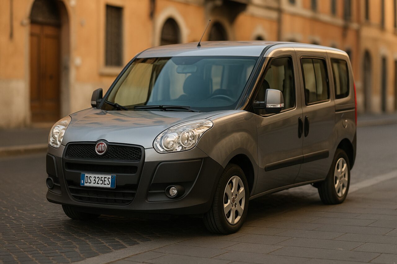 Fiat Doblò usato in noleggio a lungo termine parcheggiato in una strada italiana
