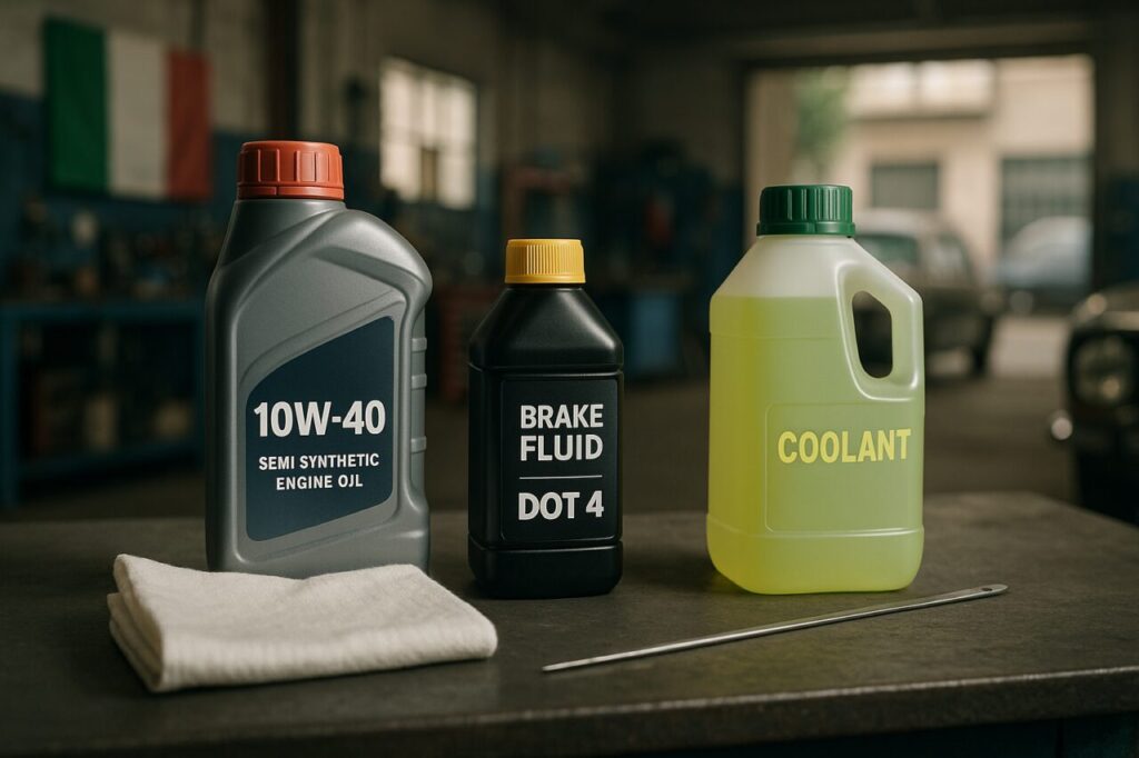 Fluidi manutenzione Citroën Xsara: olio motore 10W-40, liquido freni DOT 4 e refrigerante OAT
