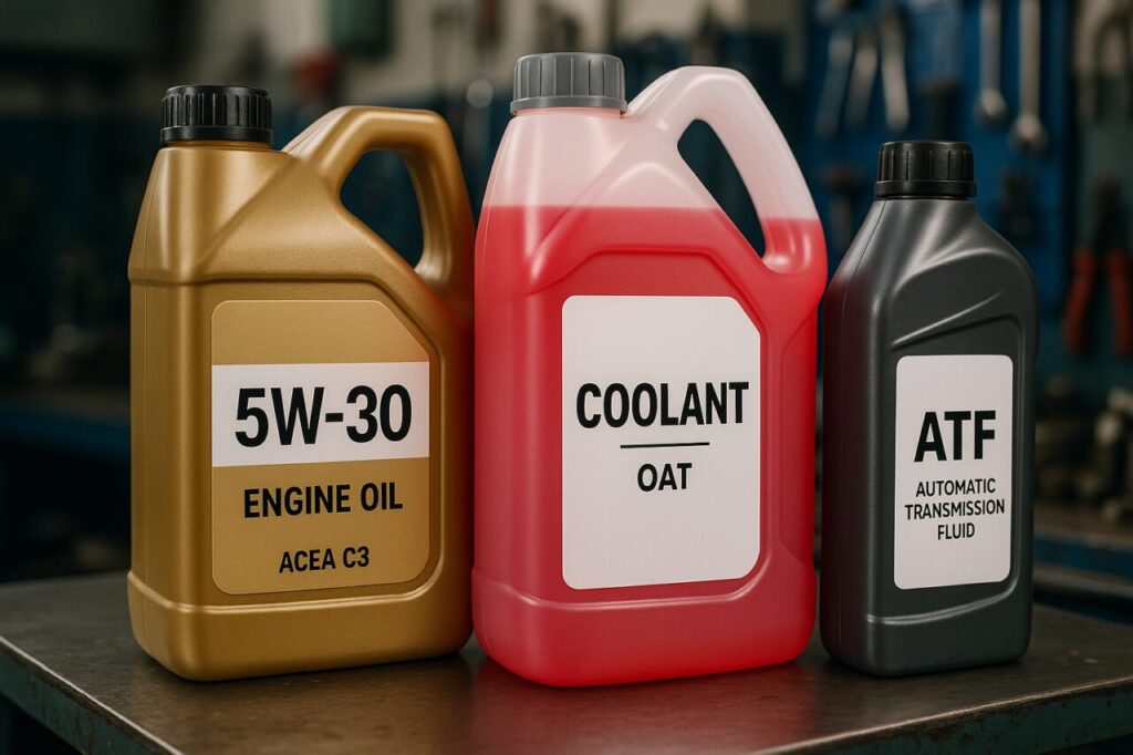 Fluidi corretti per la manutenzione del KGM Musso: olio motore 5W-30, refrigerante OAT e olio ATF cambio automatico