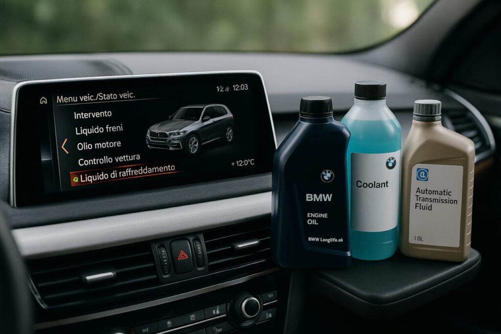 Fluidi originali BMW per manutenzione X5 usata: olio motore Longlife, refrigerante e olio cambio ZF 8HP