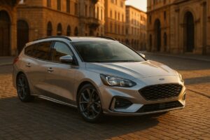 Ford Focus Sportbreak usata in noleggio a lungo termine parcheggiata in una città italiana
