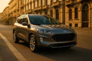 Ford Kuga SUV usato in noleggio a lungo termine parcheggiato in una strada di Milano