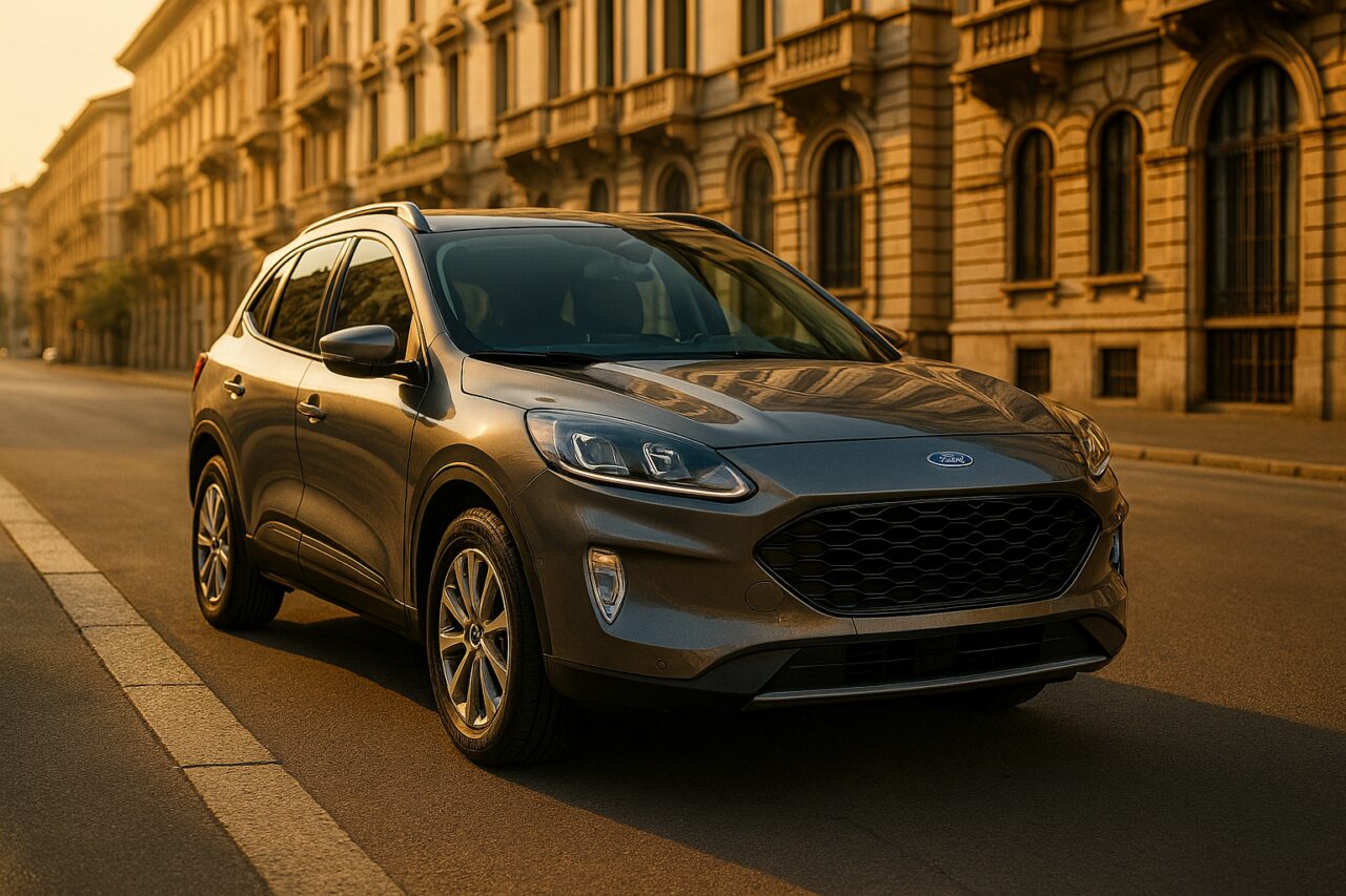 Ford Kuga SUV usato in noleggio a lungo termine parcheggiato in una strada di Milano
