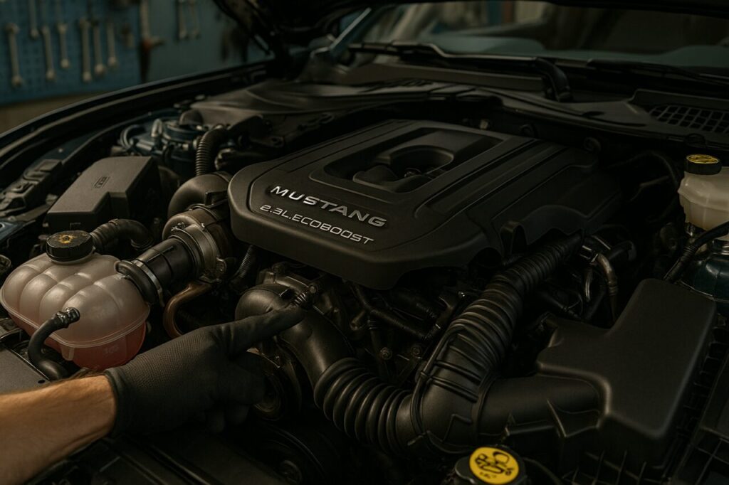 Motore Ford Mustang 2.3 EcoBoost turbocompressore controllo manutenzione officina