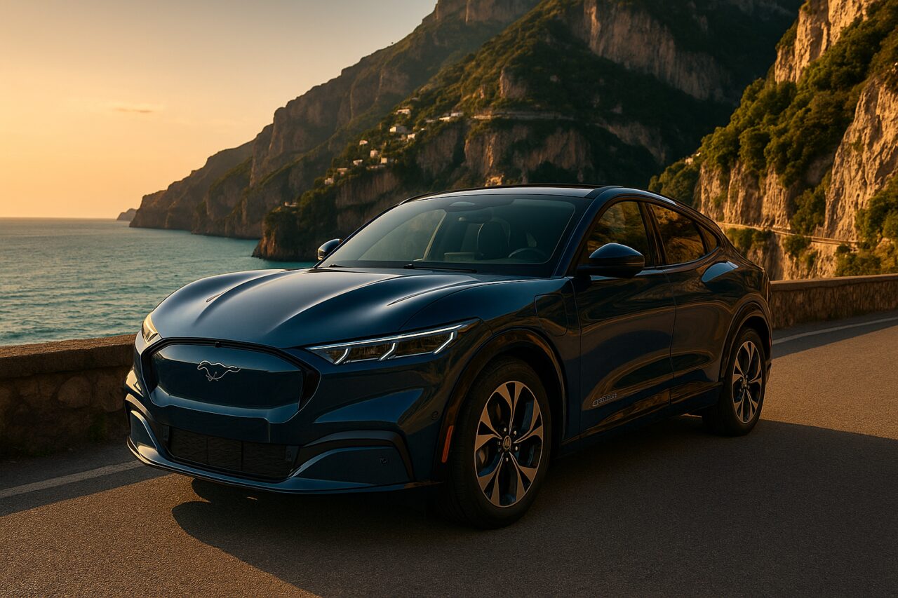 Ford Mustang Mach-E usato in noleggio a lungo termine su strada italiana