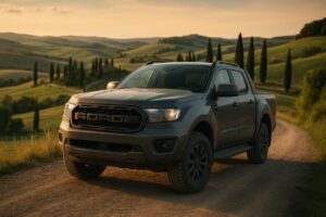 Ford Ranger pickup usato in noleggio a lungo termine su strada italiana in Toscana