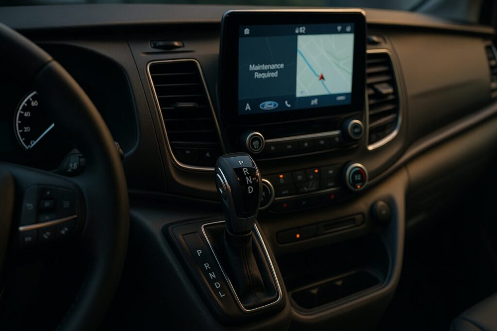 Cambio automatico PowerShift del Ford Tourneo Custom e display manutenzione nel noleggio lungo termine
