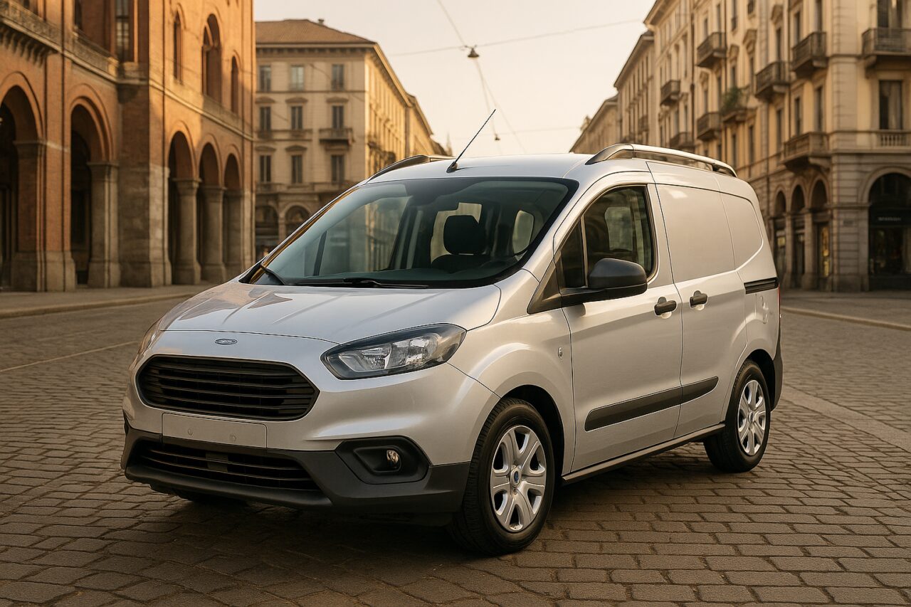Ford Transit Courier Kombi usato parcheggiato in una strada italiana, noleggio a lungo termine veicolo commerciale