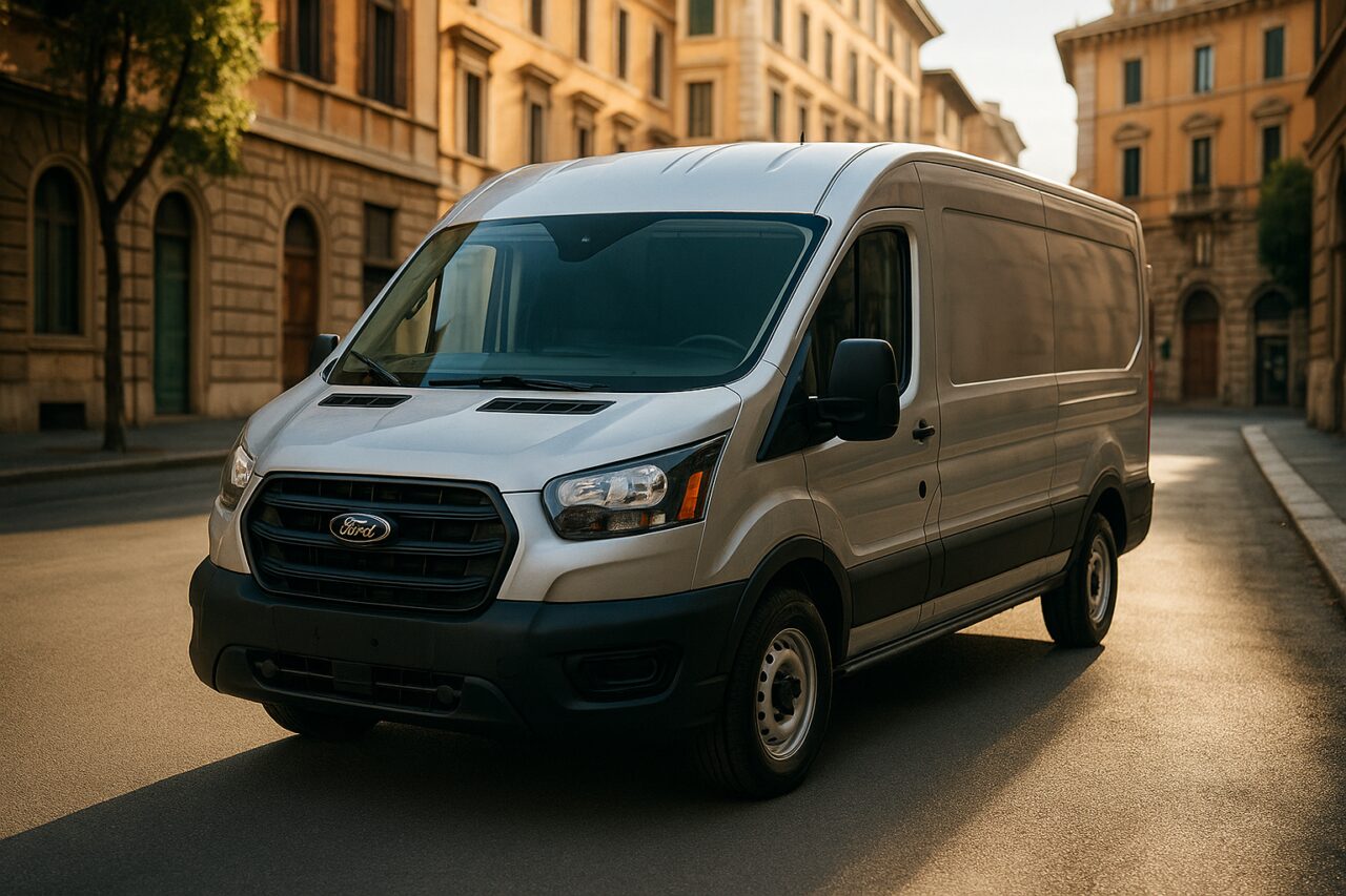 Ford Transit furgone usato in noleggio a lungo termine su strada italiana